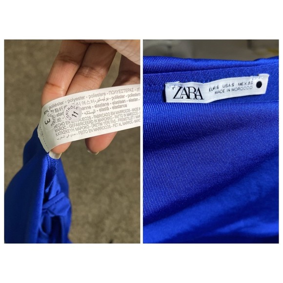 Zara ASYMMETRICAL LONG SLEEVE BODYSUIT BLUE S******sold****** - Picture 4 of 4